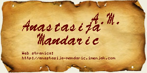 Anastasija Mandarić vizit kartica